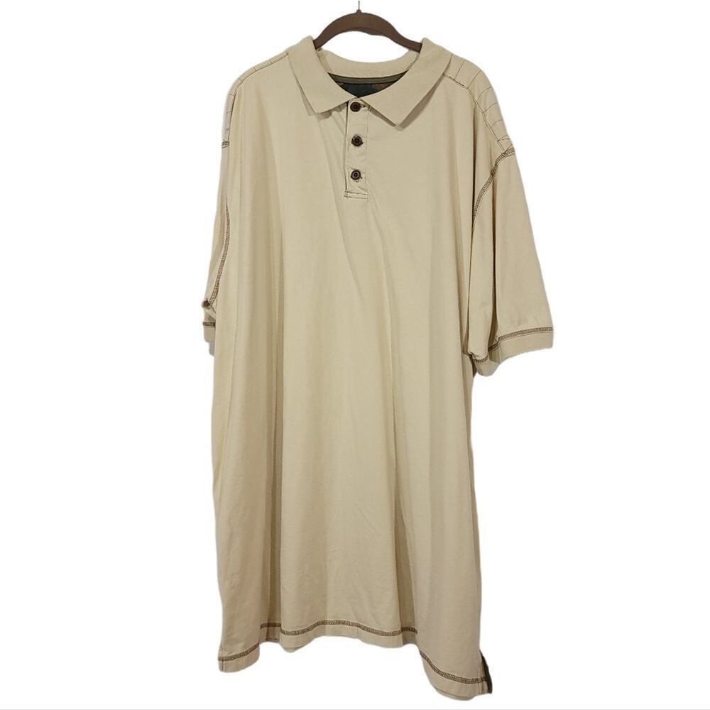 Red Head Polo Tan Mens Shirt Short Sleeve  Brown Button Used Size XXL 